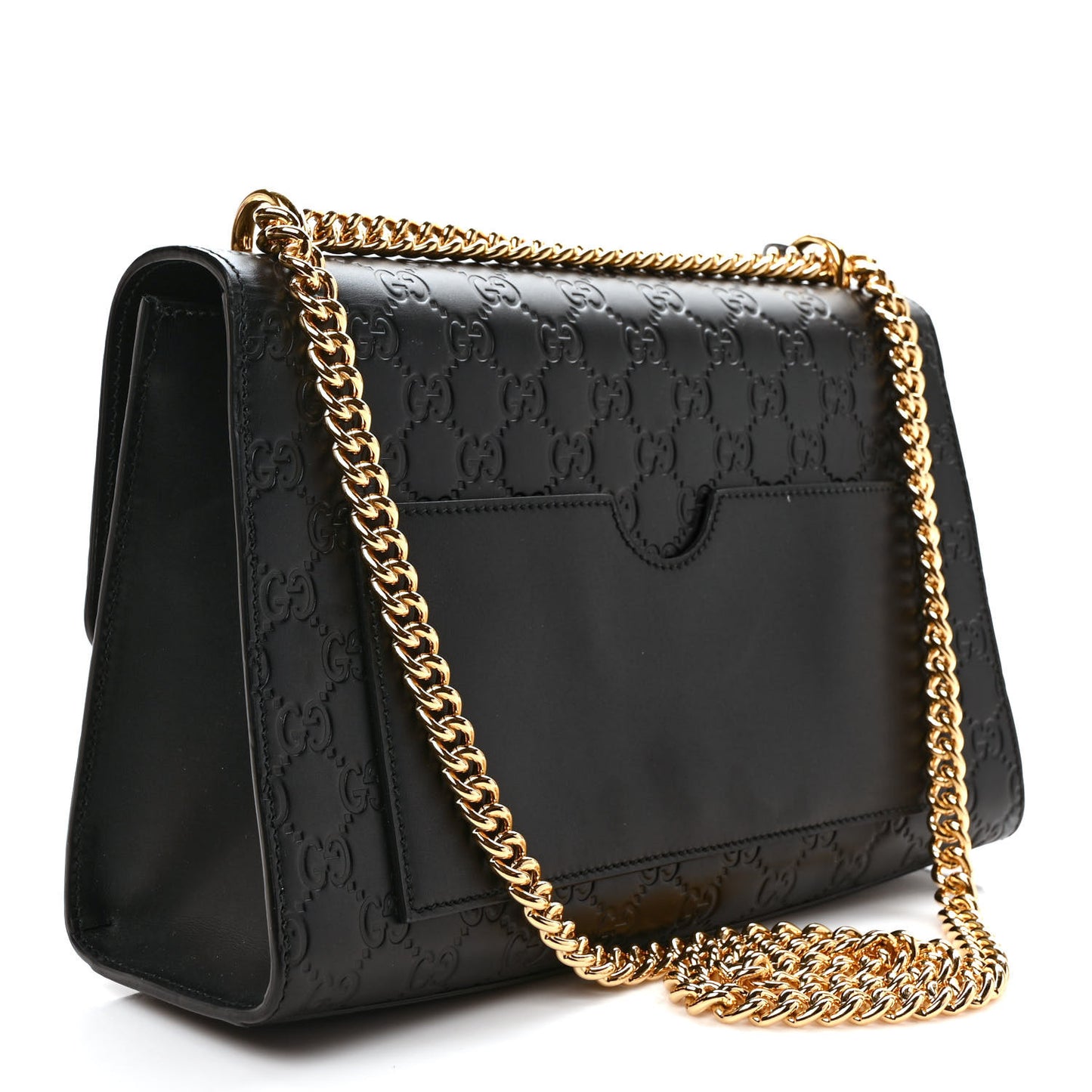 Guccissima Medium Padlock Shoulder Bag Black