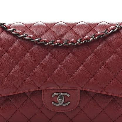 Chanel Caviar Quilted Jumbo Double Flap Red 10 of 10