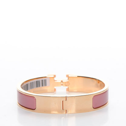 Hermes Enamel Narrow Clic Clac H Bracelet PM Rose Velours 4 of 5