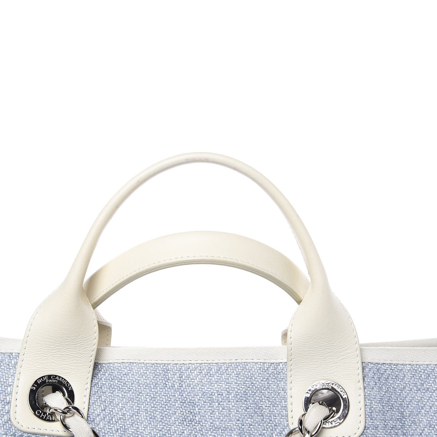 Woven Straw Raffia Large Deauville Tote Blue