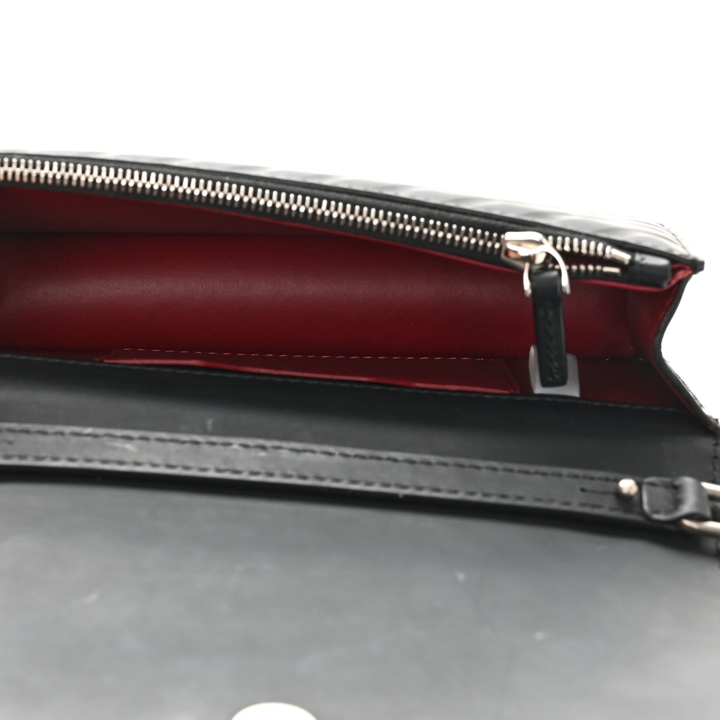 OFF WHITE Calfskin Diagonal Quilted Jitney 0.5 Crossbody Bag Black