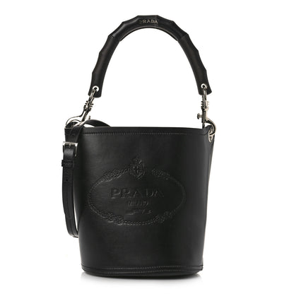 Prada City Calfskin Tambour Bucket Bag Black 1 of 8