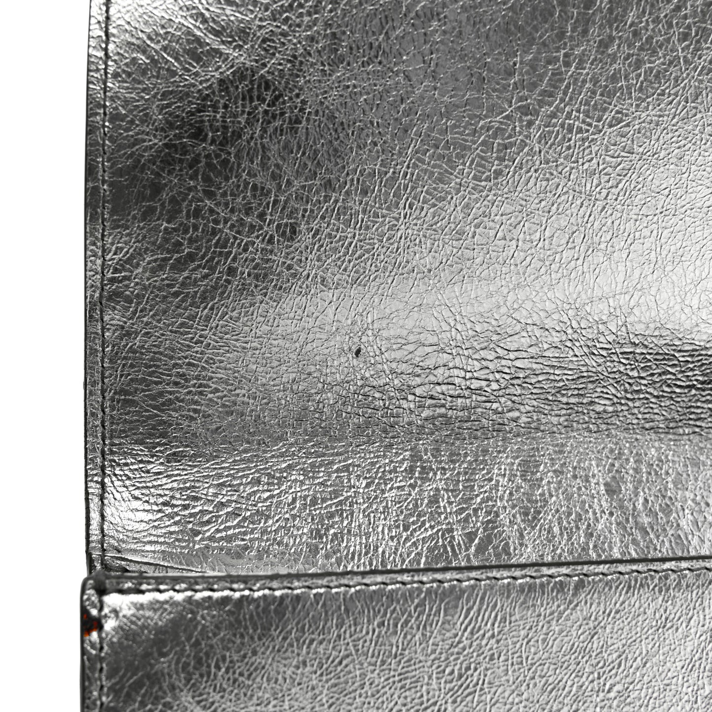 Metallic Calfskin Monogram Large Belle De Jour Clutch Silver