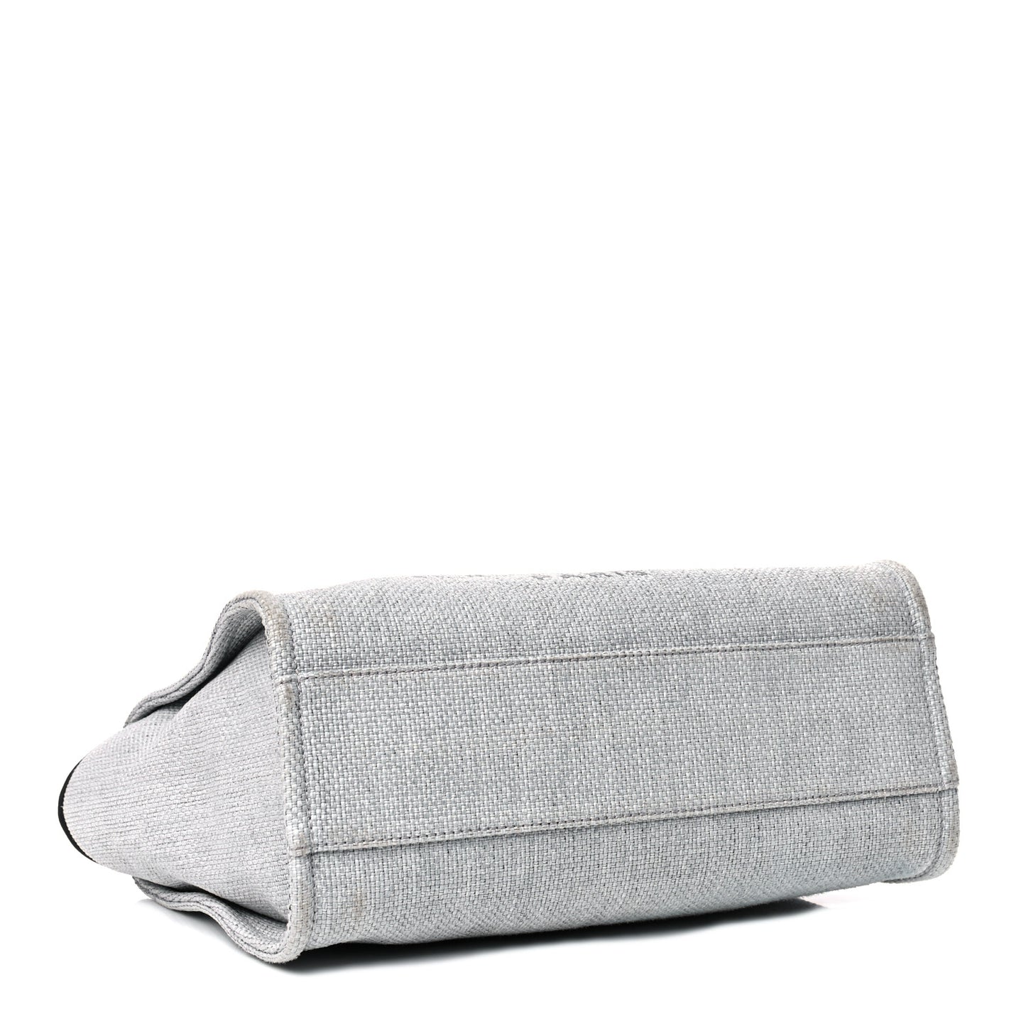 Woven Straw Raffia Small Deauville Tote Grey