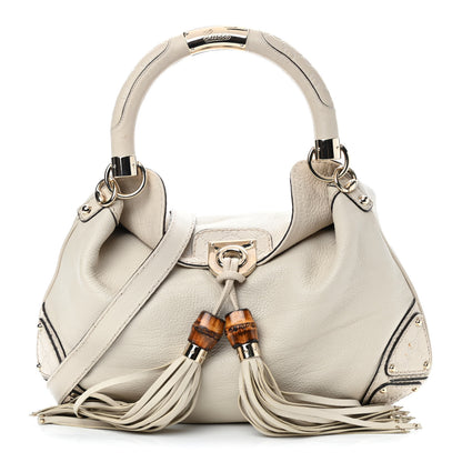 Gucci Calfskin Medium Indy Top Handle Bag Off White 1 of 9