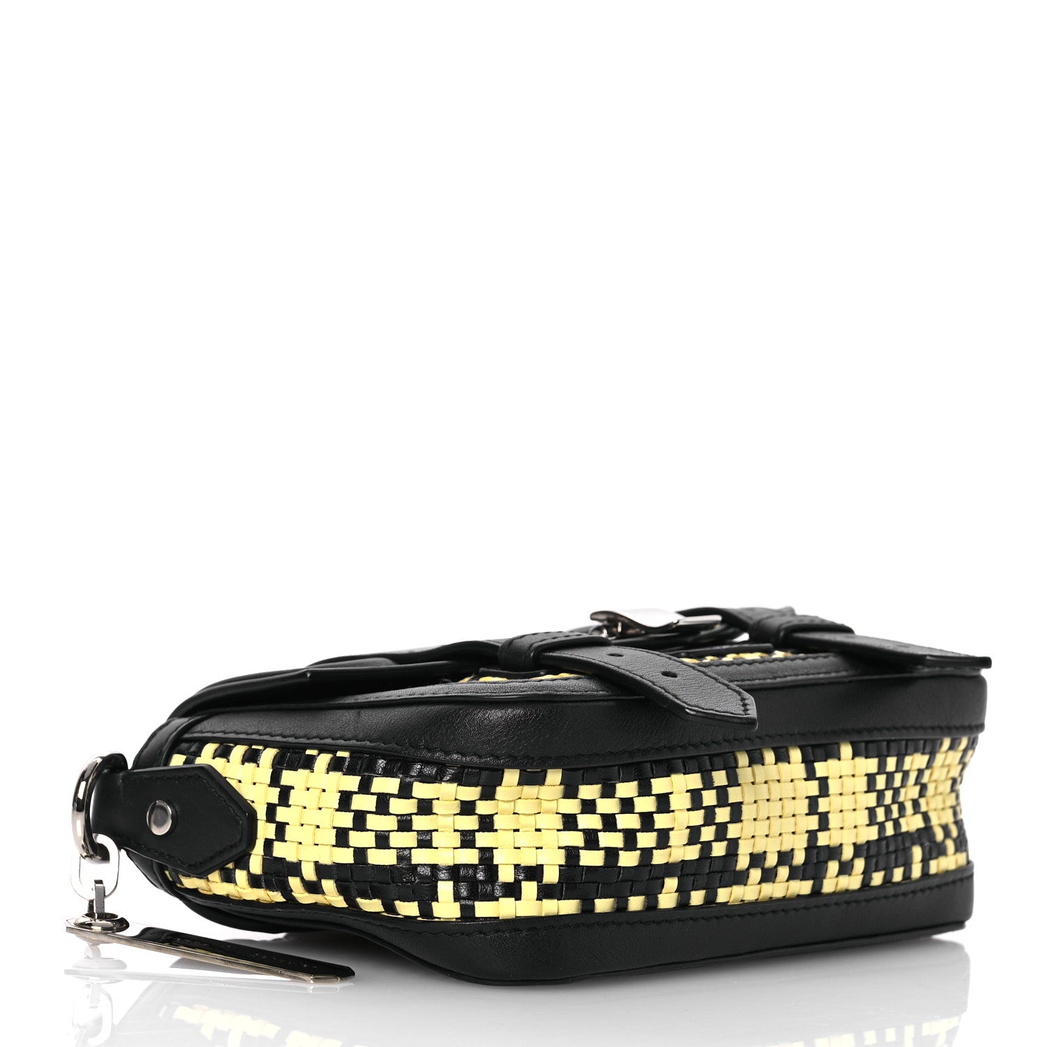 Proenza Schouler Lambskin Woven Plaid Micro PS1 Satchel Black Butter Toast 4 of 12