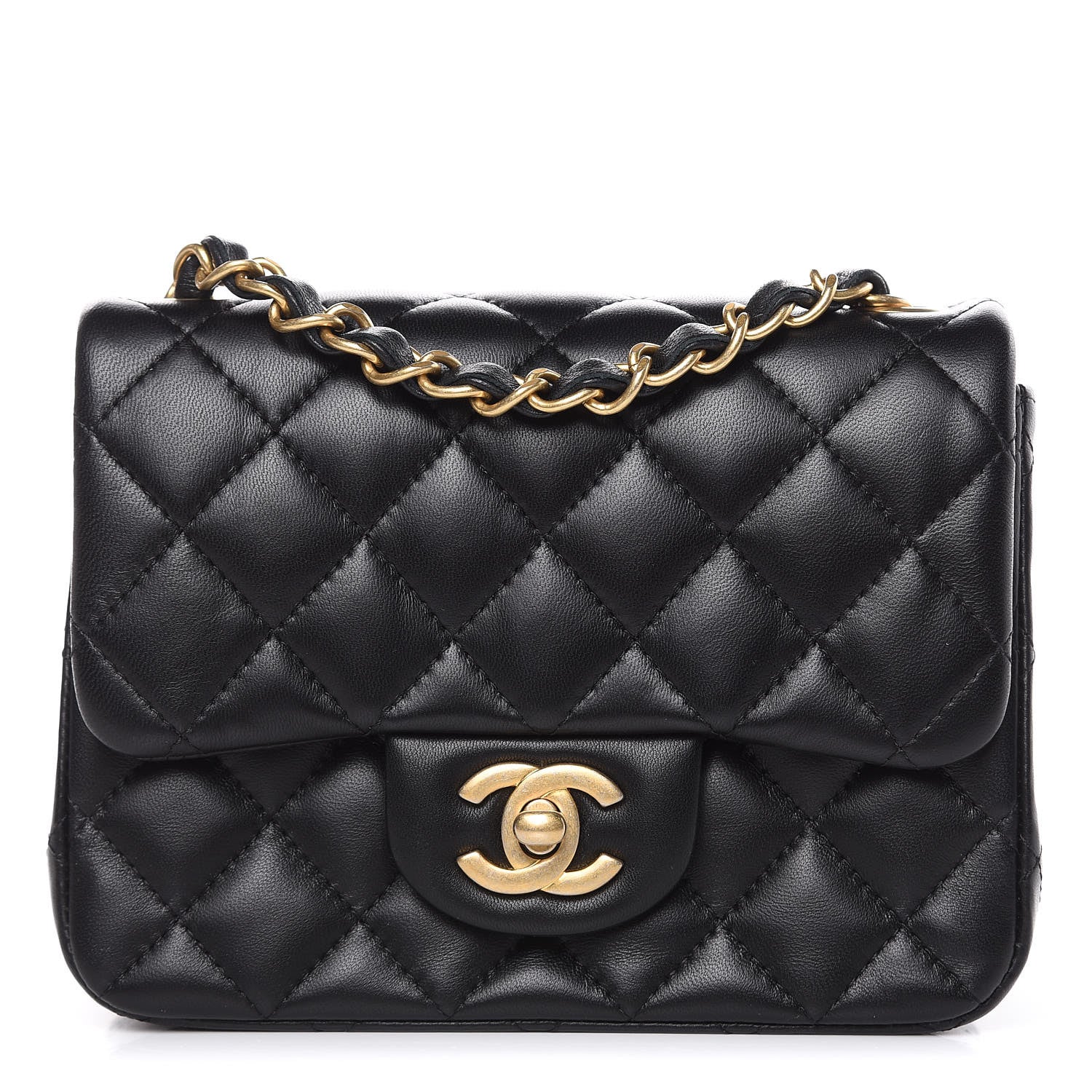 Chanel Lambskin Quilted Mini Square Flap Black 1 of 10