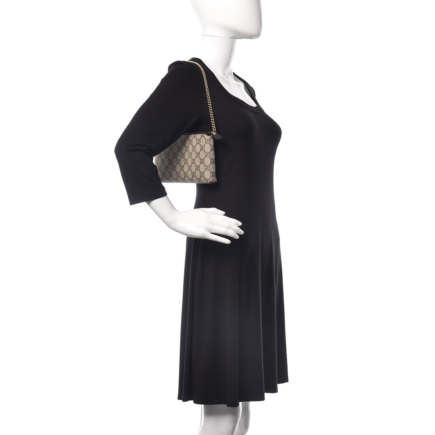 GG Supreme Monogram Wrist Wallet Black