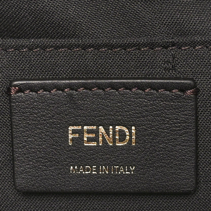 Fendi Fabric Jacquard Vitello King Plexiglass FF 1974 Logo Embroidered Mini By The Way Top Handle Boston Bag Tobacco Moro Sand 6 of 10