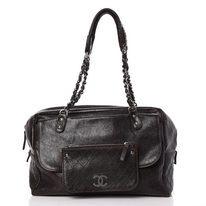 Chanel Glazed Caviar Pocket In The City Tote Brown 1 of 7