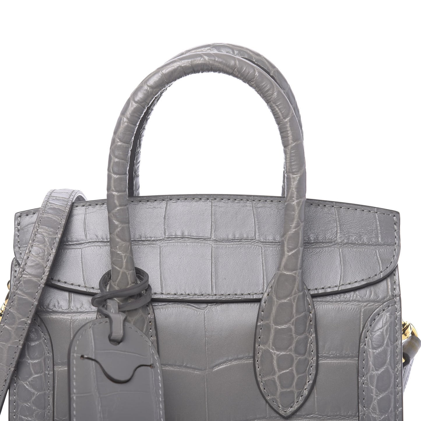 Calfskin Crocodile Embossed Mini Heroine 21 Smog