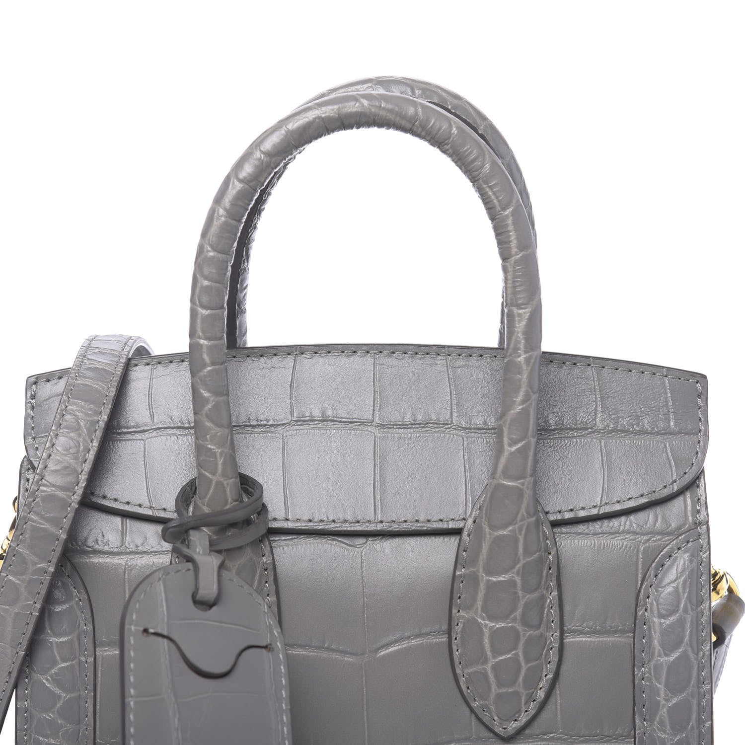 Alexander McQueen Calfskin Crocodile Embossed Mini Heroine 21 Smog 7 of 11