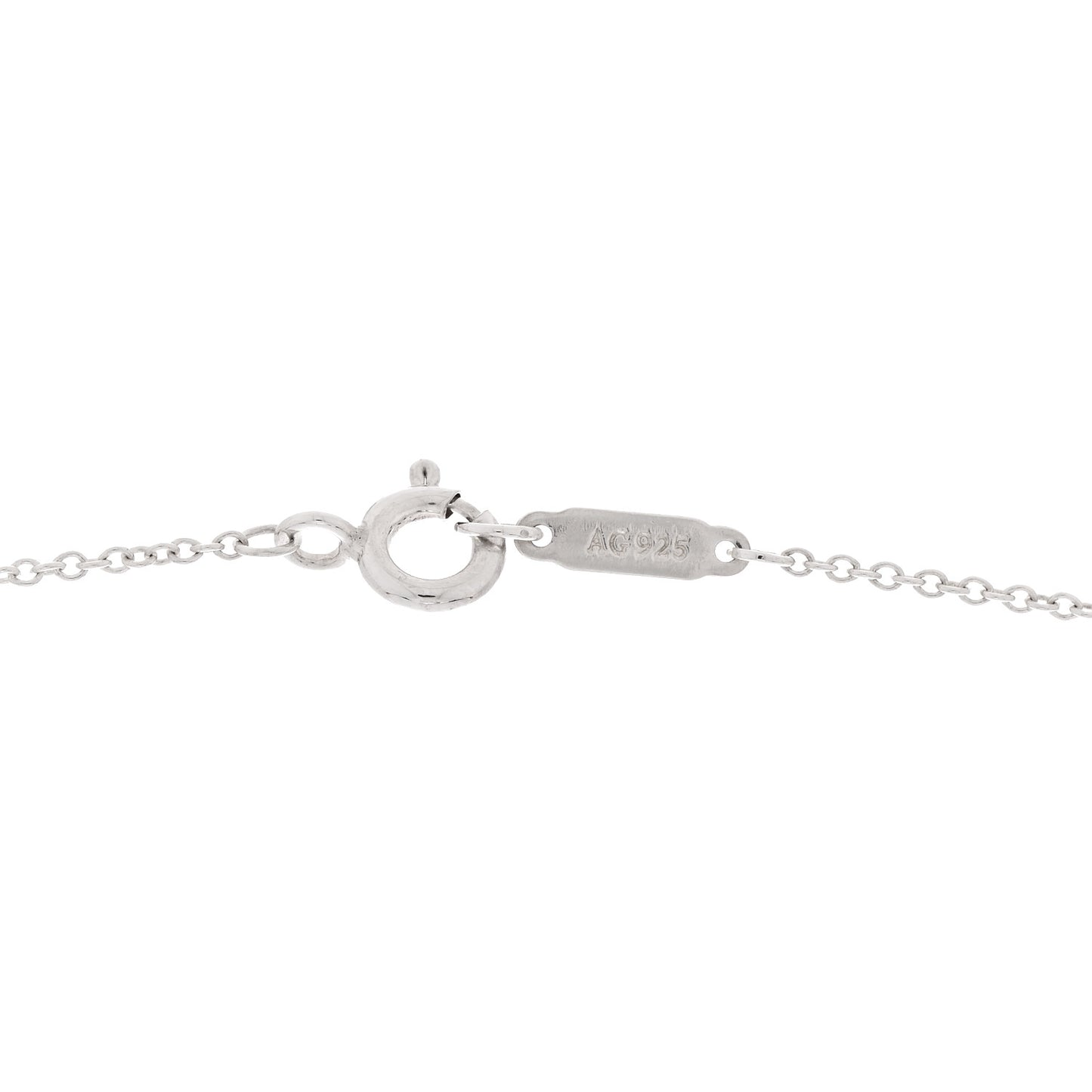 Sterling Silver Enamel Mini Return to Tiffany Double Heart Tag Pendant Necklace Blue