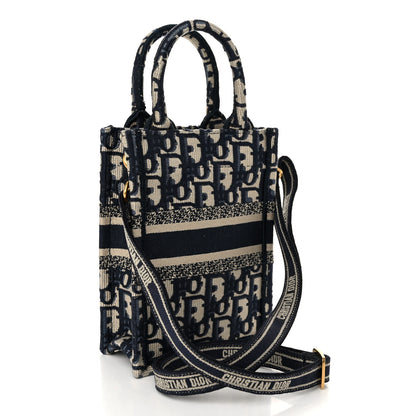 Christian Dior Oblique Mini Book Tote Phone Bag Blue 3 of 11