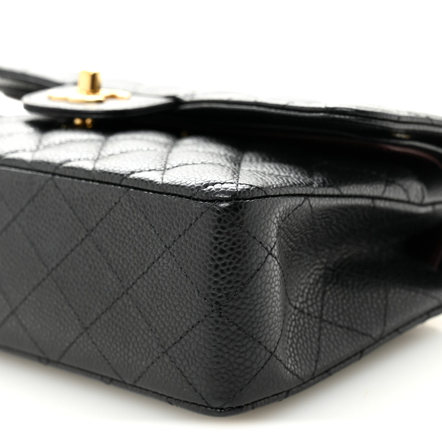 Caviar Quilted Small Double Flap Black