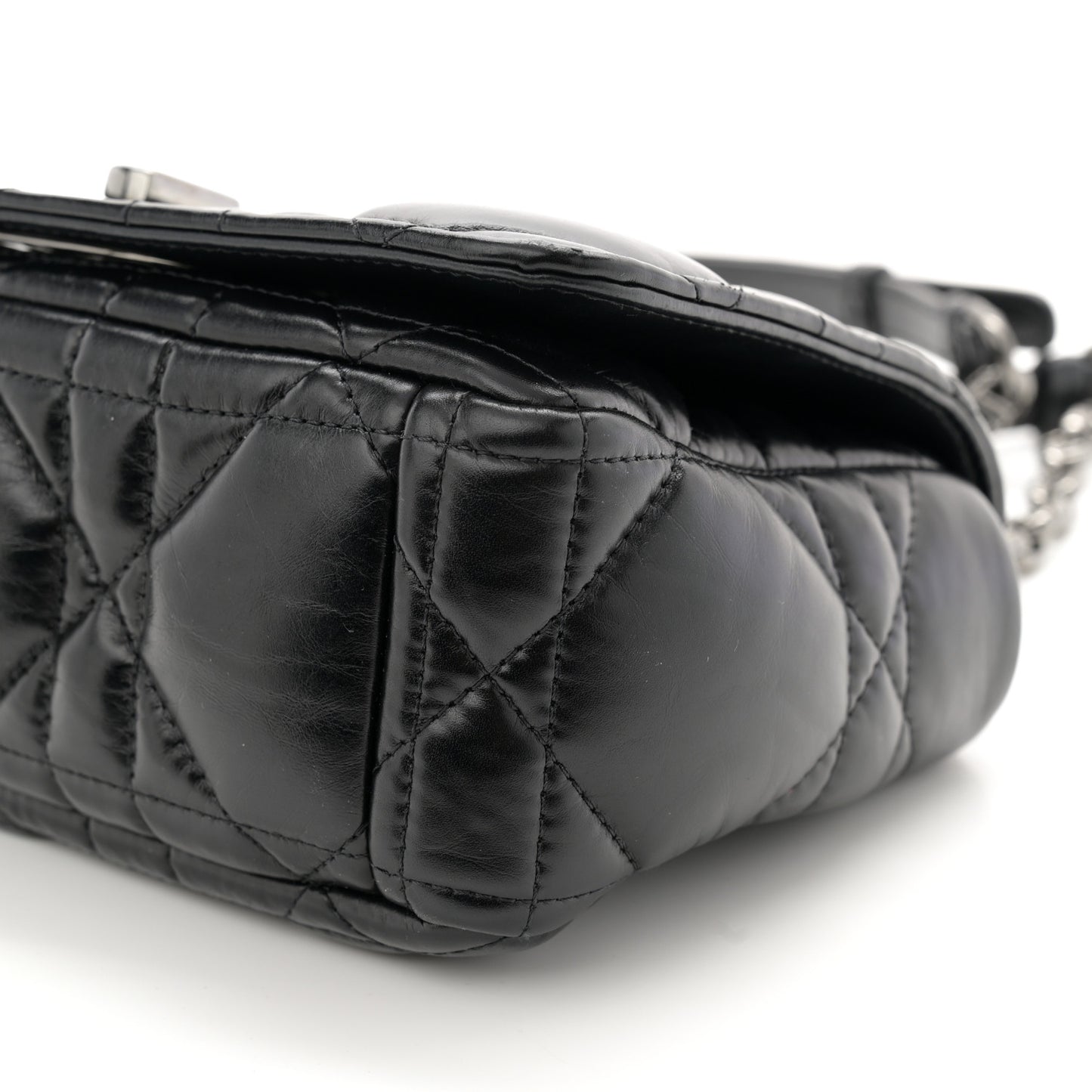 Calfskin Macrocannage Small Caro Bag Black