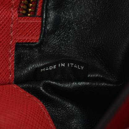 Prada Saffiano Sound Studded Hobo Rosso 8 of 9