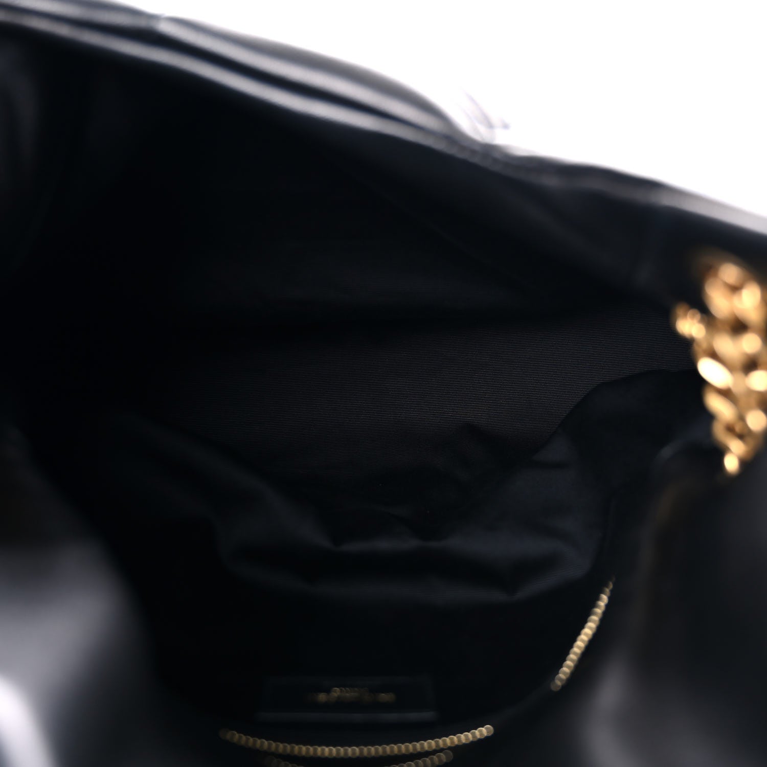 Saint Laurent Lambskin Quilted Medium Loulou Puffer Monogram Chain Satchel Black 5 of 15