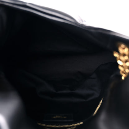 Saint Laurent Lambskin Quilted Medium Loulou Puffer Monogram Chain Satchel Black 5 of 15