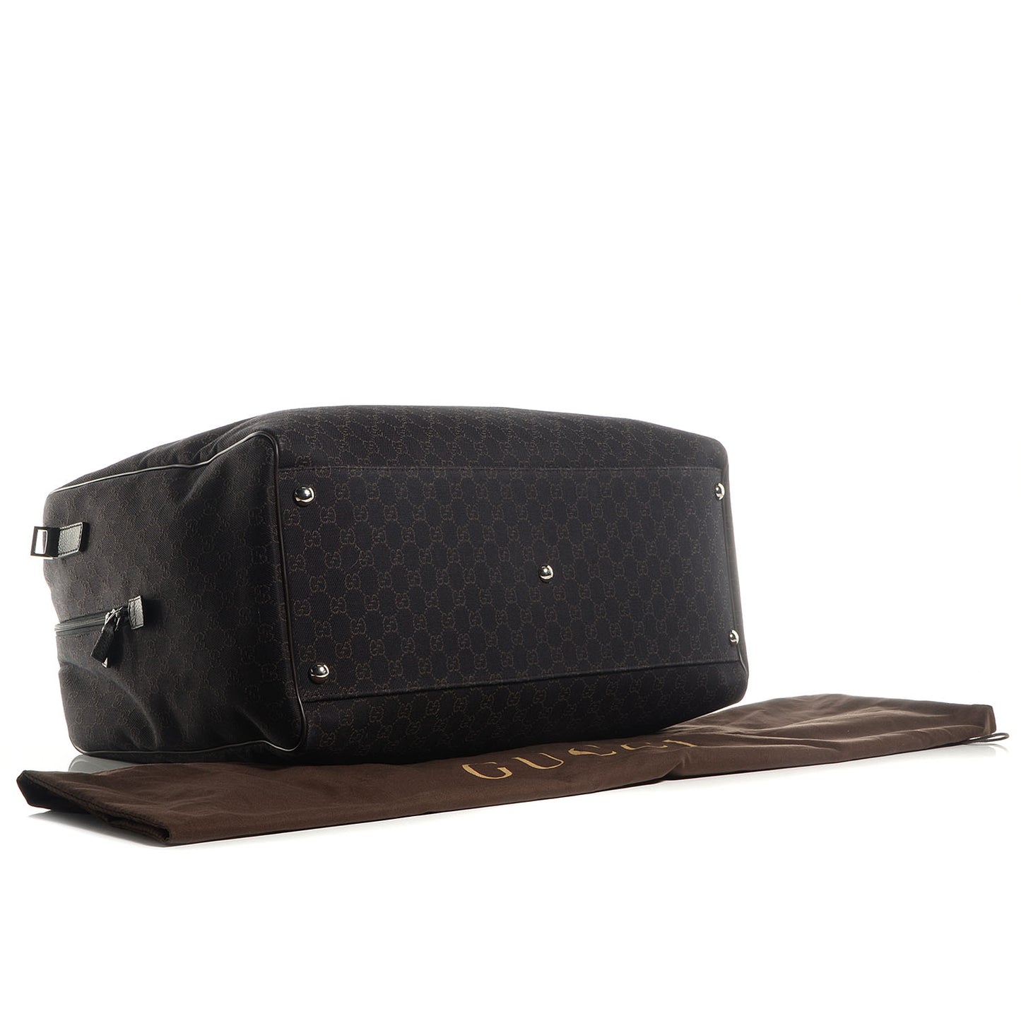 Denim Monogram Large Carry On Duffle Dark Brown