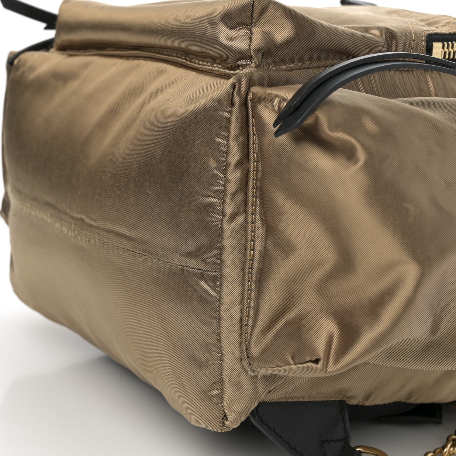 Burberry Metallic Satin Nylon Medium Rucksack Backpack Gold 10 of 13