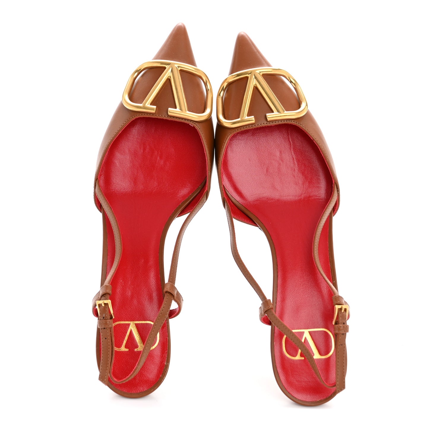 Calfskin Vlogo Slingback 40mm Pumps 36.5 Gingerbread
