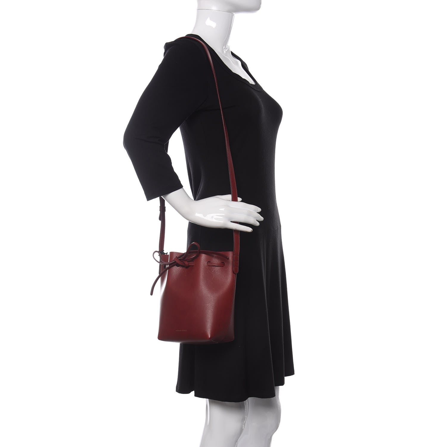 Mansur Gavriel Calfskin Mini Mini Bucket Bag Burgundy 2 of 9