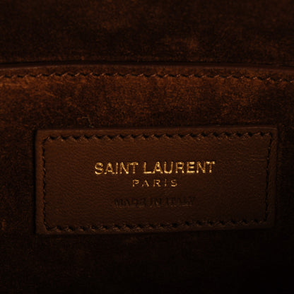 Saint Laurent Suede Fringe Small Monogram Satchel Light Ocre 6 of 8