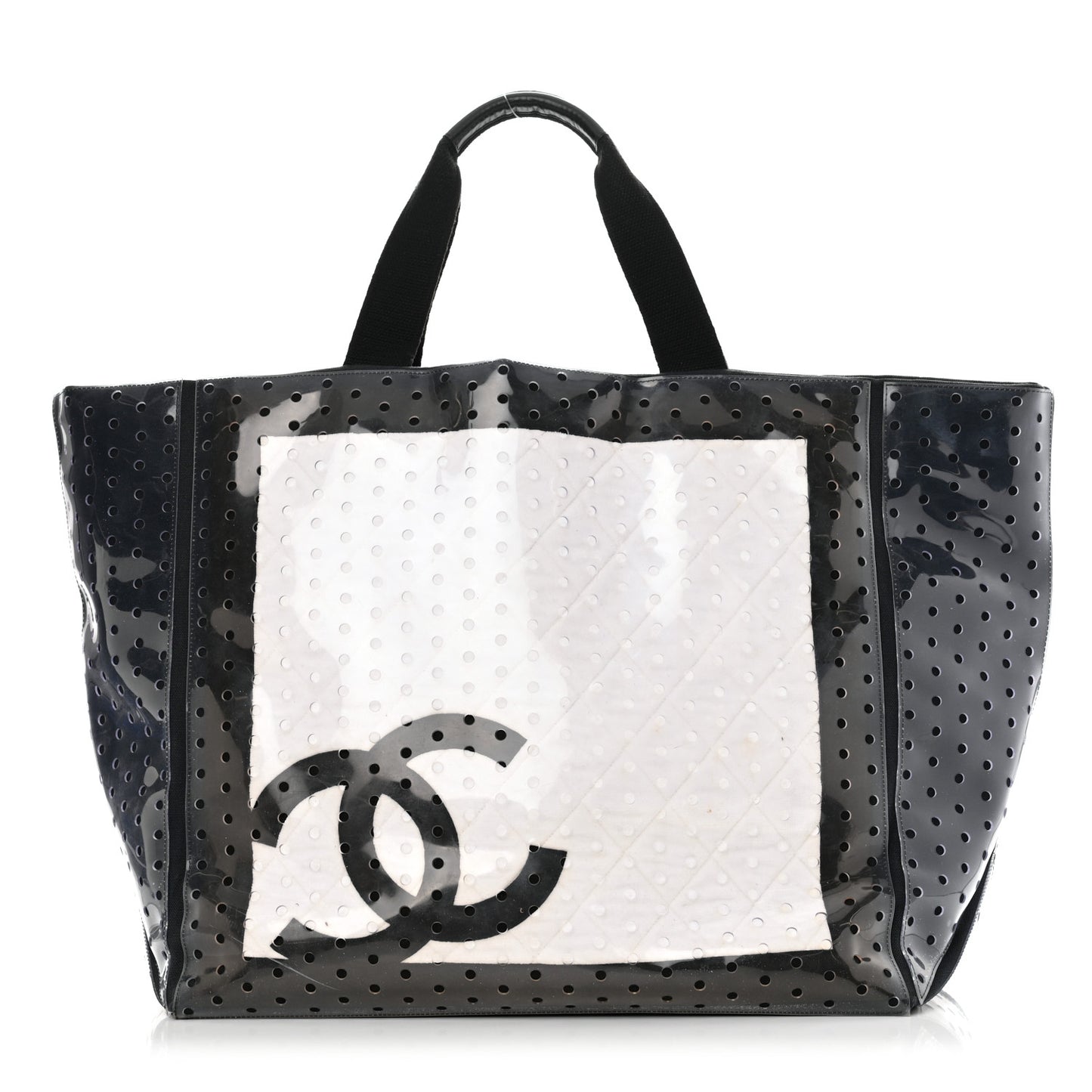 Canvas Vinyl Perforated CC Tote White Black Dark Navy