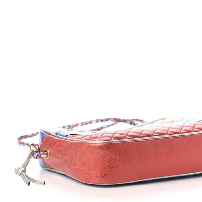 Gucci Laminated Nappa Trapuntata Small Zumi Shoulder Bag Rosso Marine Argento 9 of 11