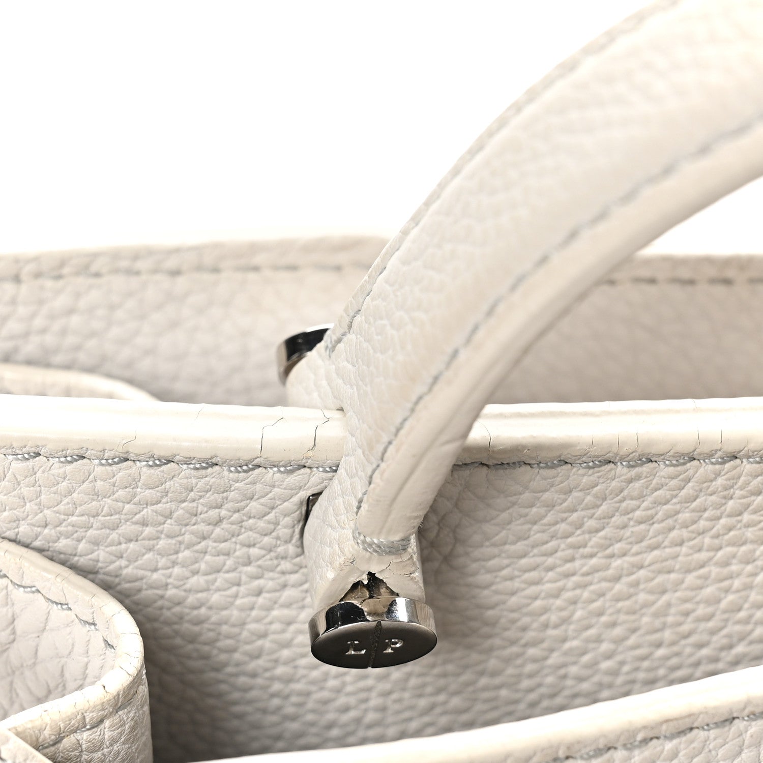Loro Piana Grained Calfskin Cluisee Petite Odessa Shoulder Bag Grey 10 of 11