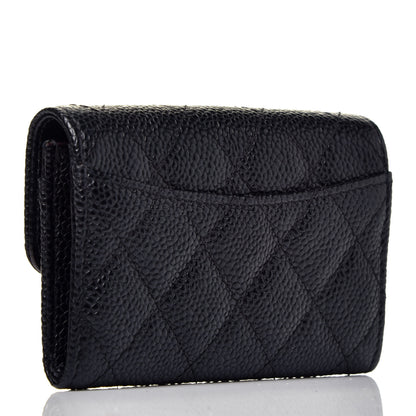 Chanel Caviar Quilted Flap Card Holder Wallet Black 3 of 8