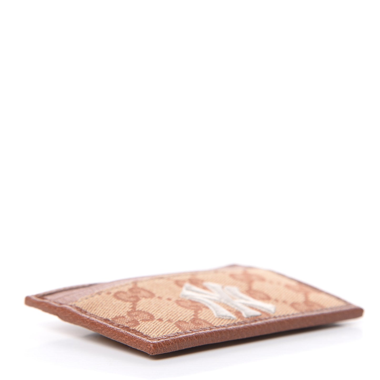 X MLB GG Monogram NY Yankees Card Holder Beige Ruggine Ivory