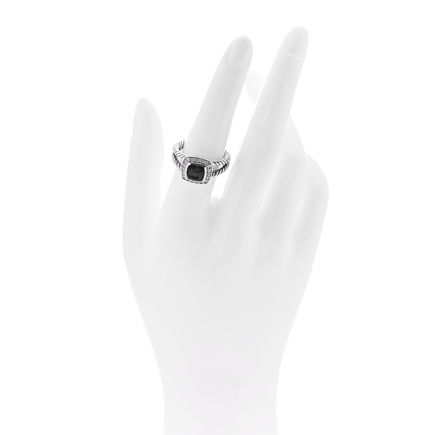 Sterling Silver Diamond Black Orchid 7mm Petite Albion Ring 54 7