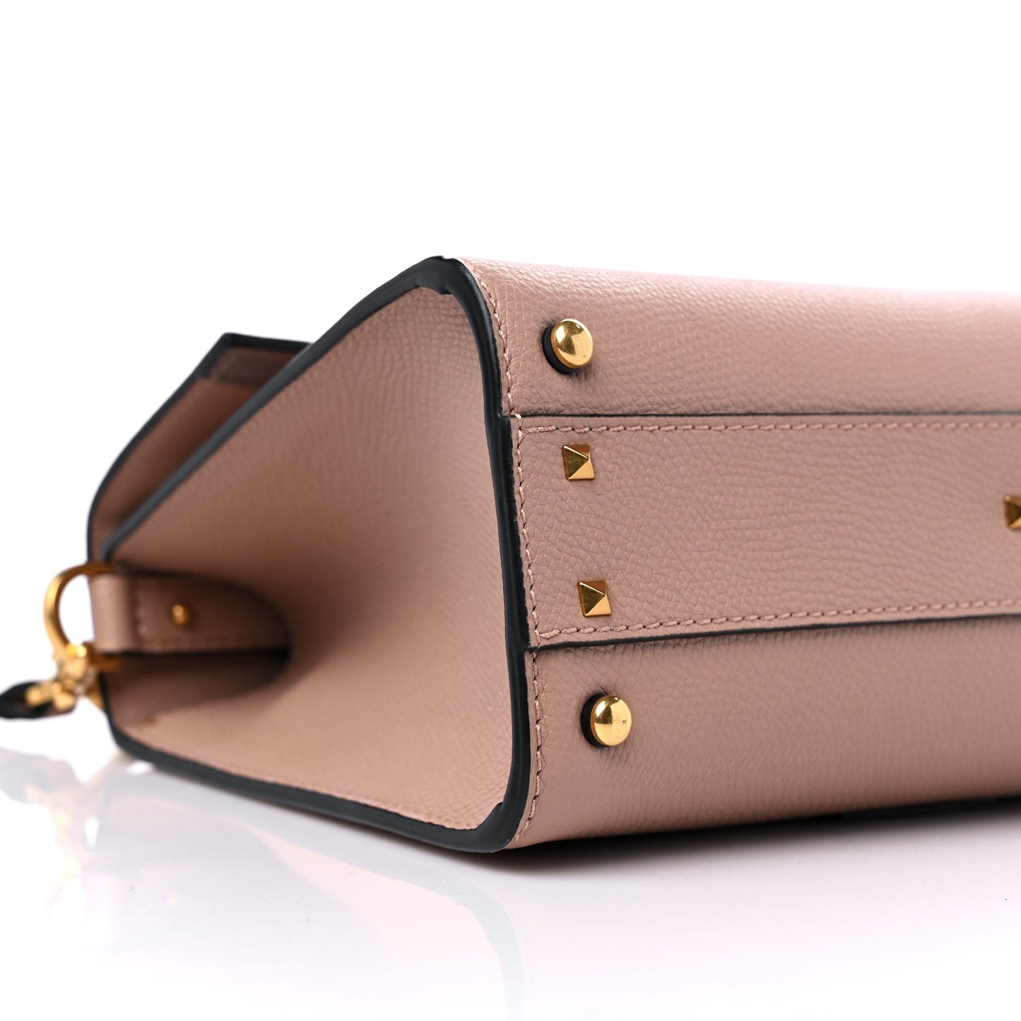 Grainy Calfskin Small VSling Top Handle Bag Poudre