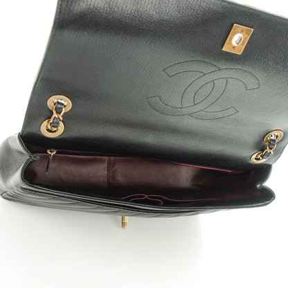 Chanel Shiny Goatskin Diagonal Quilted Medium Flap Black 5 of 8