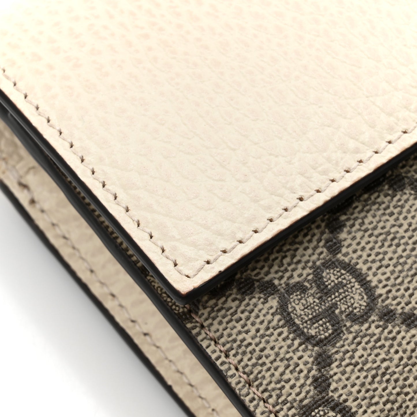 Dollar Calfskin GG Supreme Monogram GG Marmont Continental Wallet Mystic White Beige Ebony