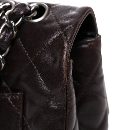 Chanel Washed Lambskin Quilted Jumbo Hybrid Reissue Flap Dark Brown 21 of 27