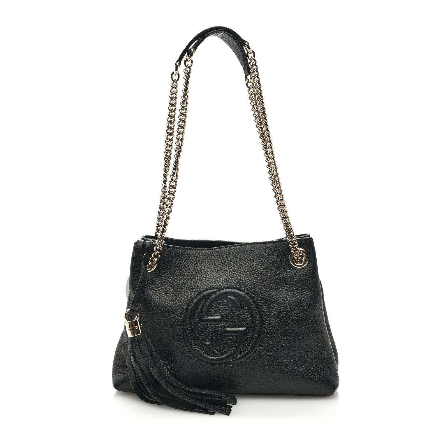 Gucci Pebbled Calfskin Small Soho Chain Shoulder Bag Black 1 of 9