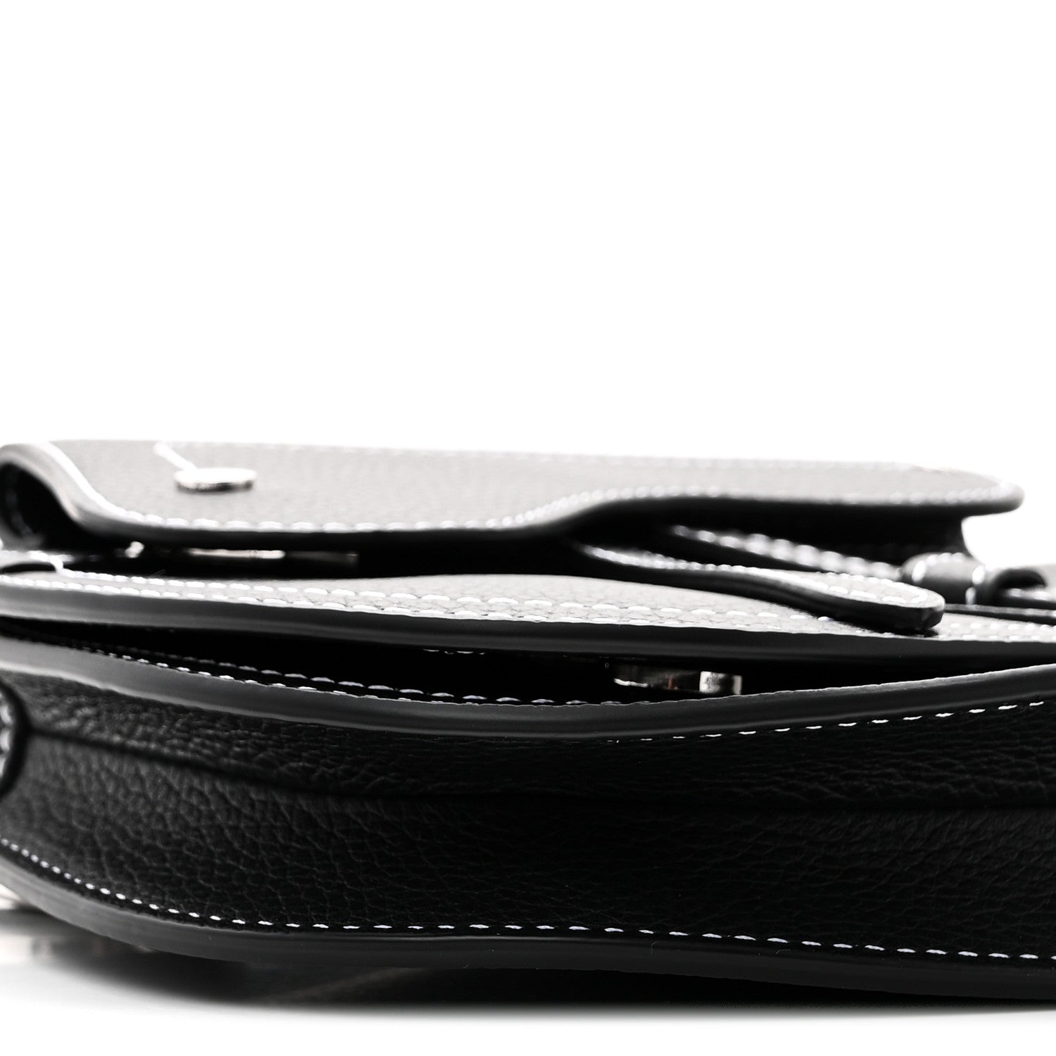 Christian Dior X KAWS Grained Calfskin Saddle Pouch Black 9 of 10
