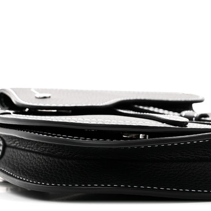 Christian Dior X KAWS Grained Calfskin Saddle Pouch Black 9 of 10