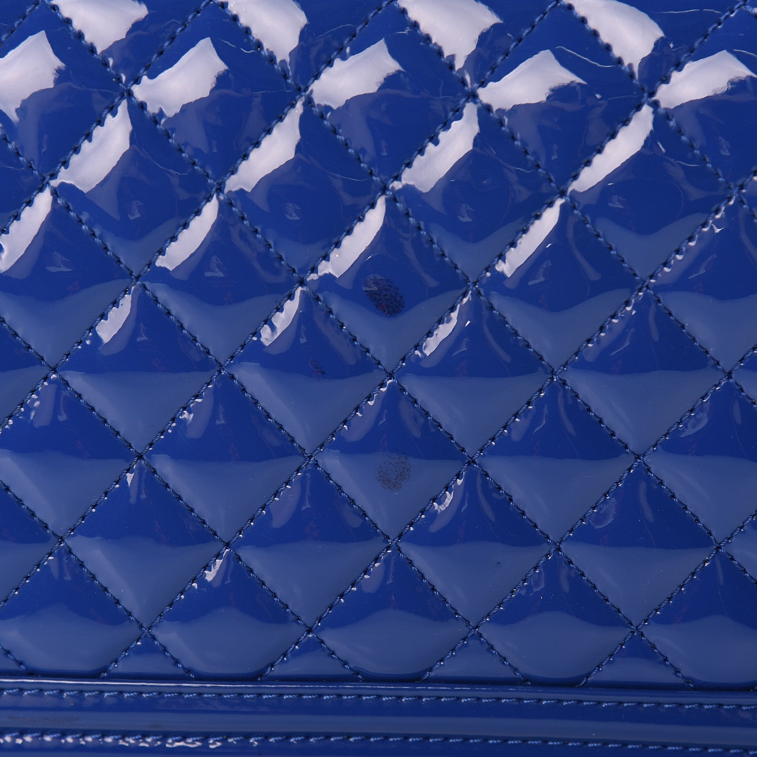 Chanel Patent Calfskin Quilted Medium Plexiglass Boy Flap Blue 13 of 15