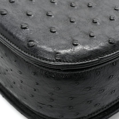 Gucci Ostrich Medium Bamboo Top Handle Bag Black 16 of 16