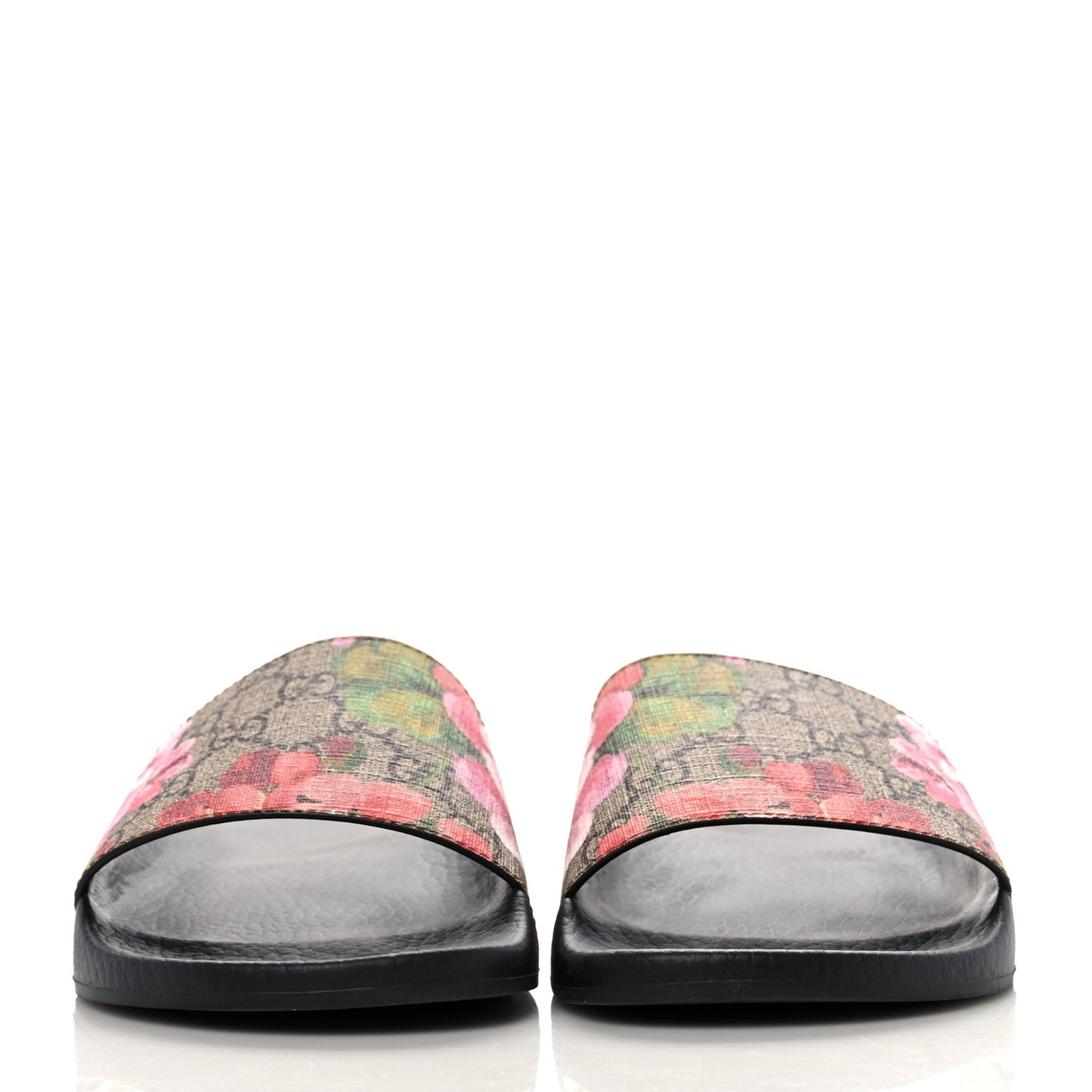 GG Supreme Monogram Blooms Slide Sandals 39 Beige Multicolor