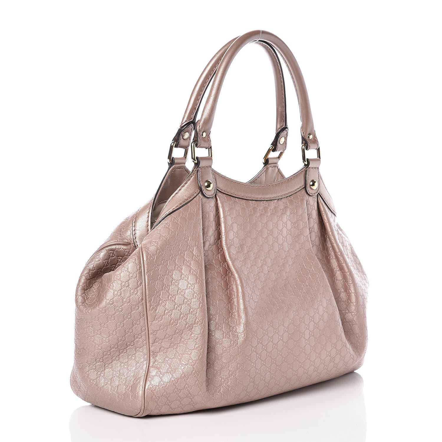 Gucci Metallic Microguccissima Medium Sukey Tote Dark Cipria 3 of 19