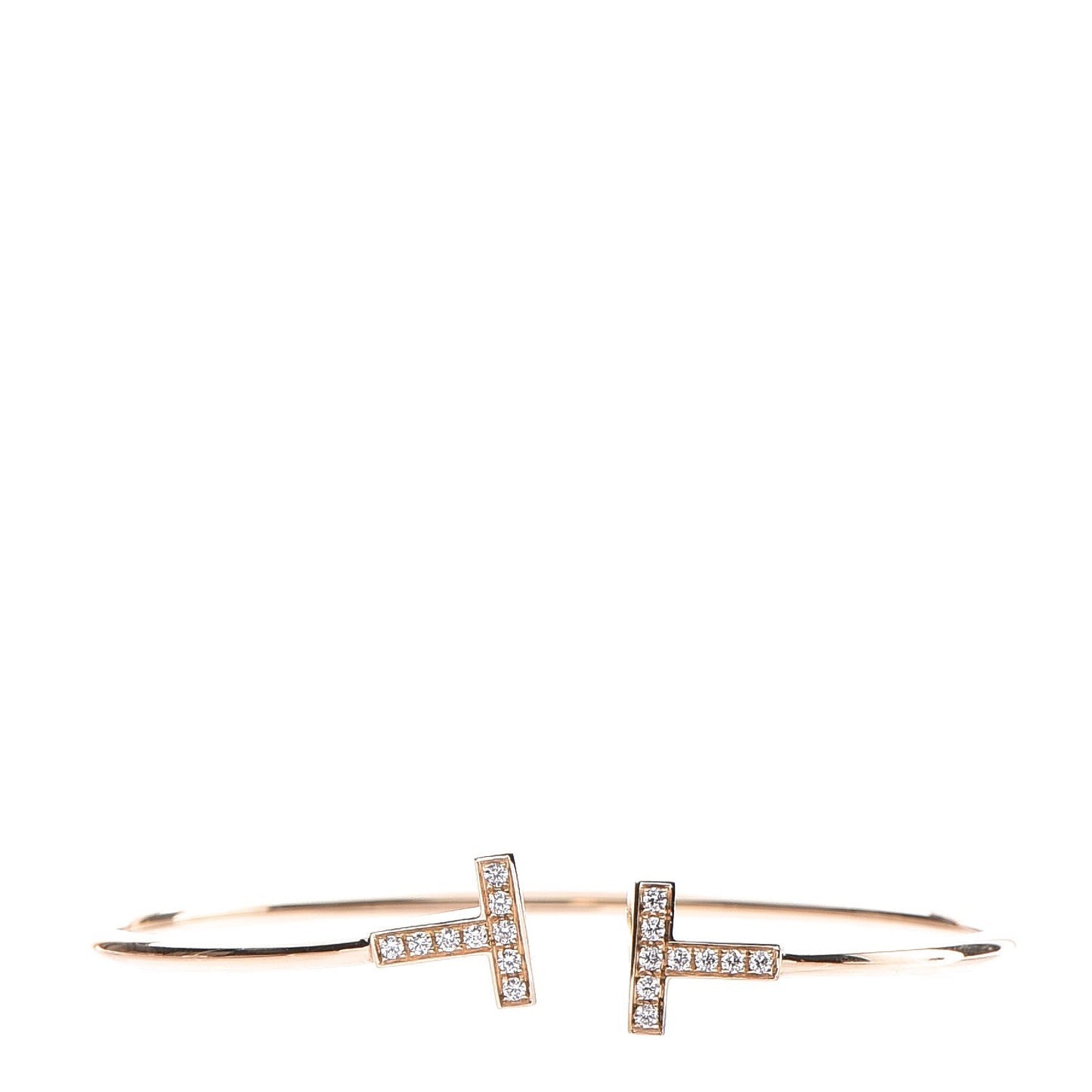 18K Yellow Gold Diamond T Wire Bracelet