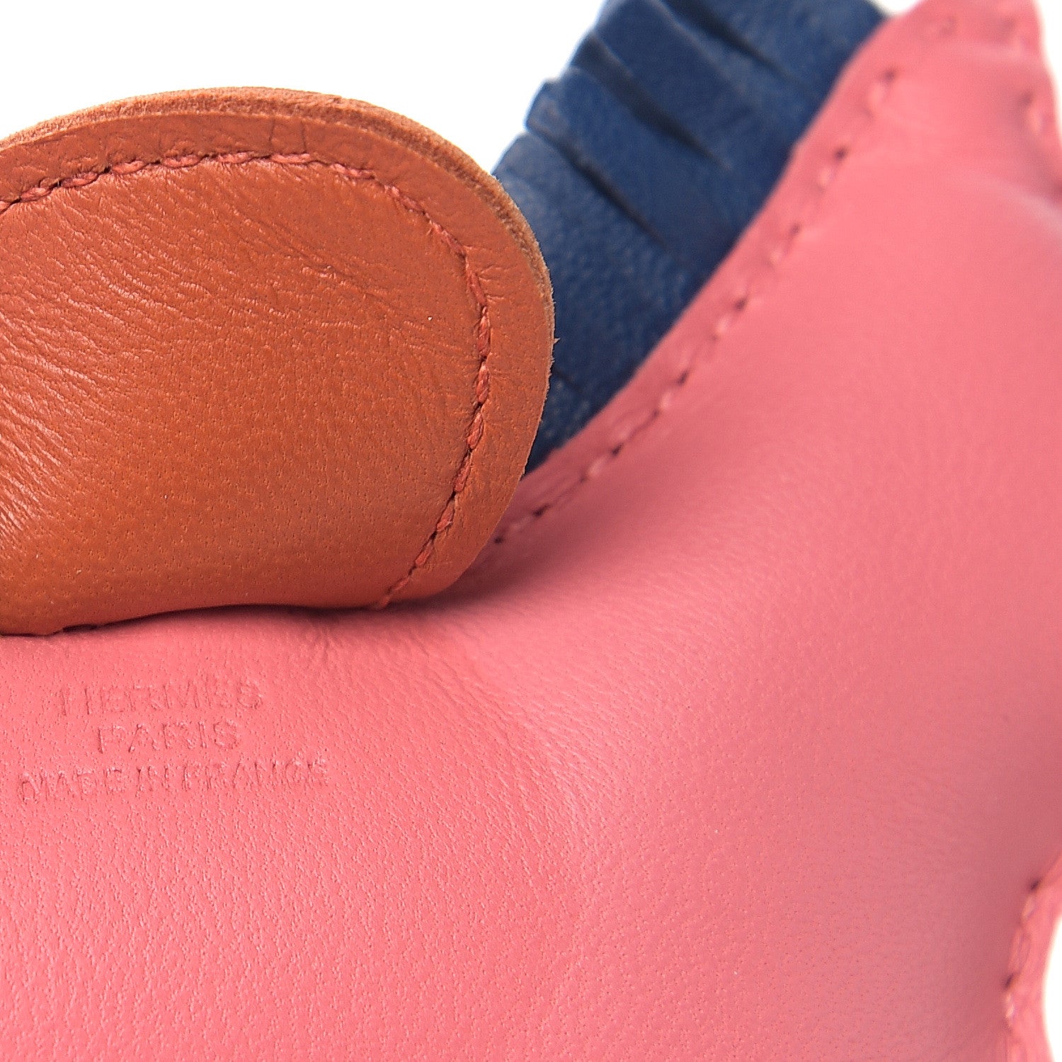 Hermes Milo Lambskin Grigri Rodeo Horse Bag Charm MM Rose Azalee Cornaline Bleu De Malte 3 of 4