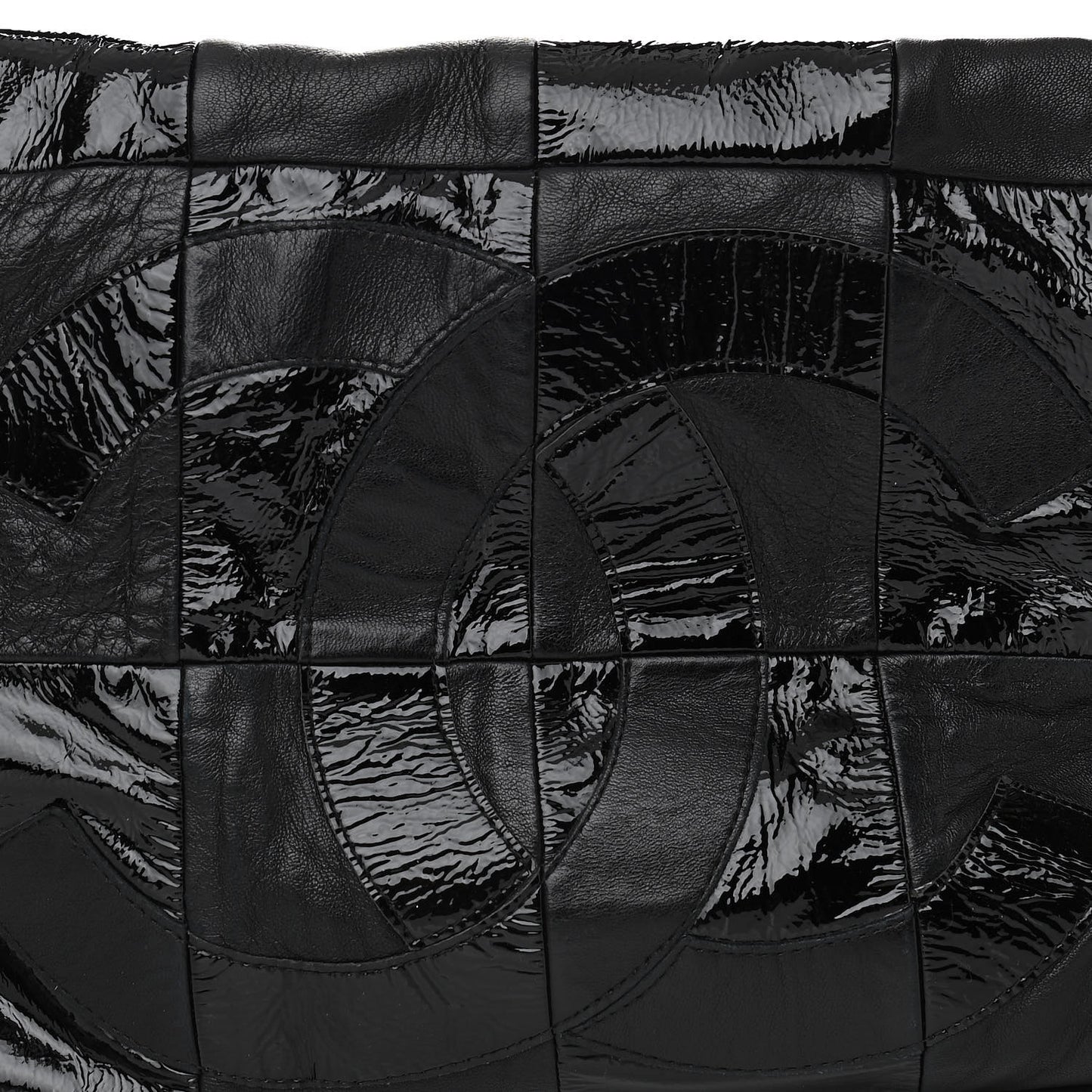 Lambskin Patent Calfskin Brooklyn Patchwork Hobo Black