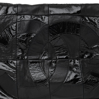 Chanel Lambskin Patent Calfskin Brooklyn Patchwork Hobo Black 8 of 10