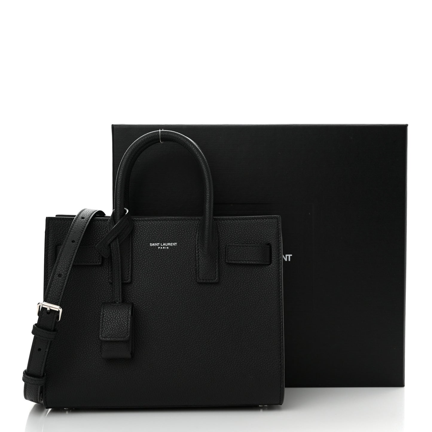 Grained Calfskin Nano Sac De Jour Black